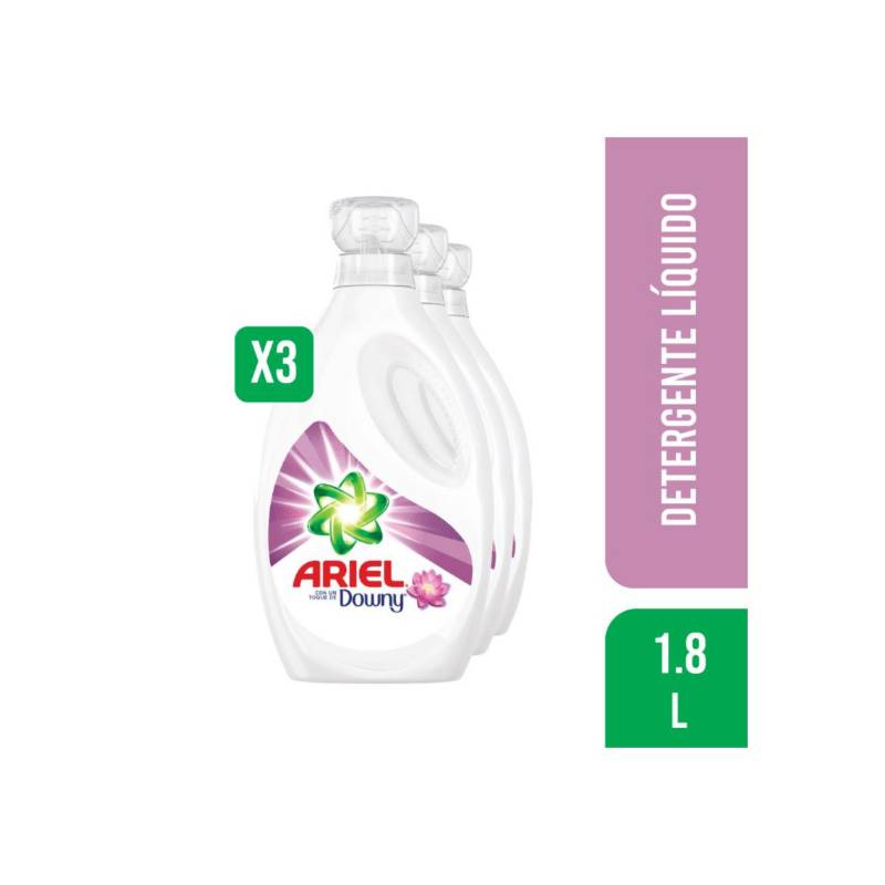 ARIEL - Pack 3 Detergente Líquido Ariel Con Un Toque De Downy 1.8 L
