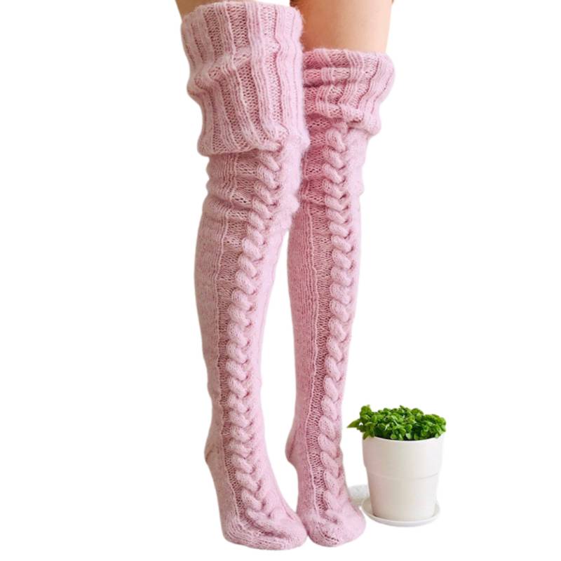 TRAVEL Calcetines de invierno gruesos tejidos y por encima de la rodilla | falabella.com