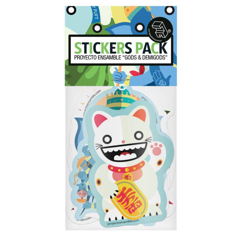 PROYECTO ENSAMBLE - Sticker Pack Dioses y Semidioses 6 Adhesivos Decorativos Ilustrados