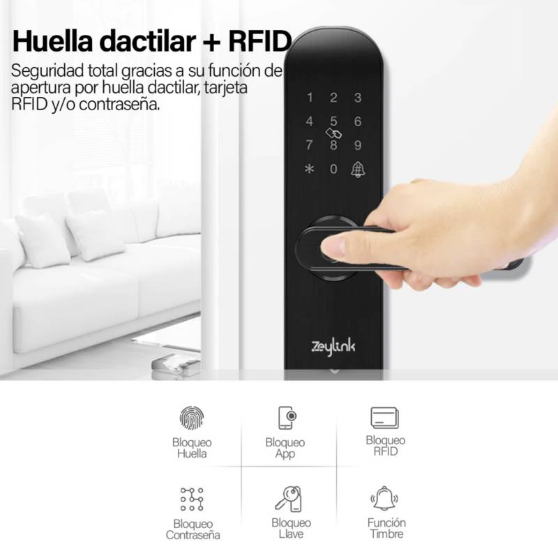 Cerradura Wifi Inteligente E202 Con Lector De Huella Digital