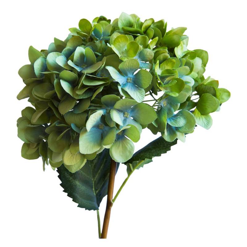 LE BOUQUET Hortensia Verde/Azul Flor Seda Artificial 66 Cm 