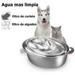 PET PRO - Bebedero De Lujo Para Mascotas Acero Inoxidable Con Filtros