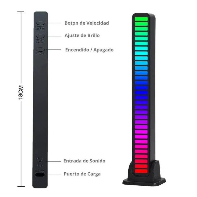 Barra LED sensible al sonido RGB