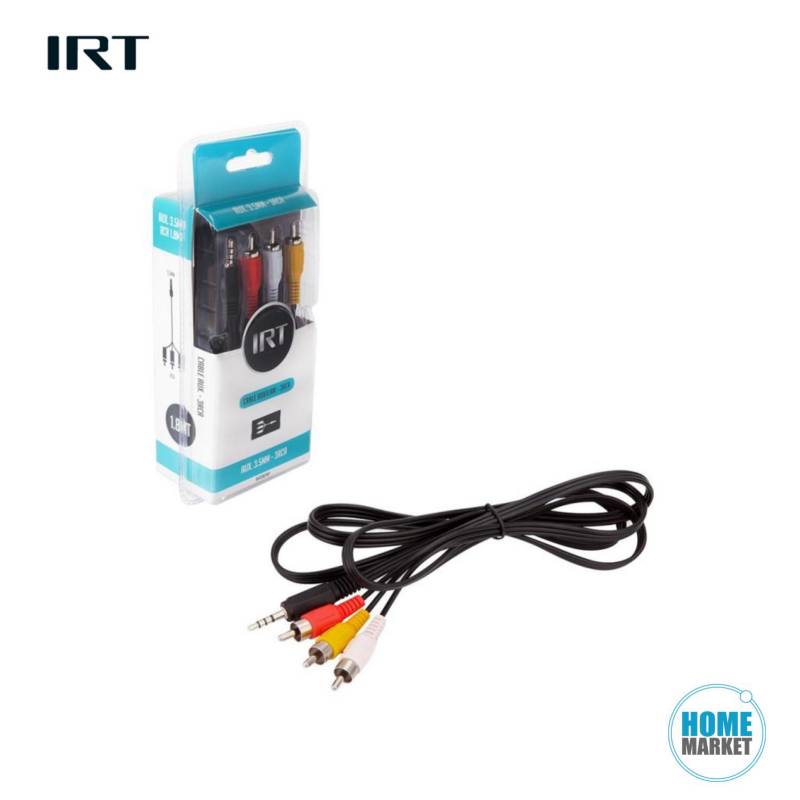IRT - Cable Auxiliar de Audio y Video Macho 3 RCA Macho