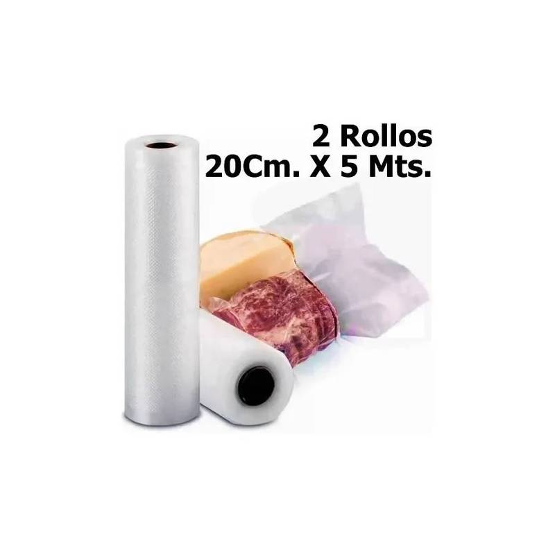 GENERICO - 2 Rollos Sellado Vacio 20cm X 5 Mts. Para Oster - Foodsaver