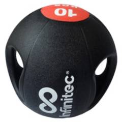 INFINITEC - Balón Medicinal Wall Ball con Doble Agarre 10 KG