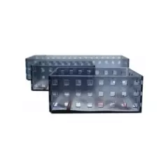 BATHLUX - Set 3 organizadores rectangular acrilico gris