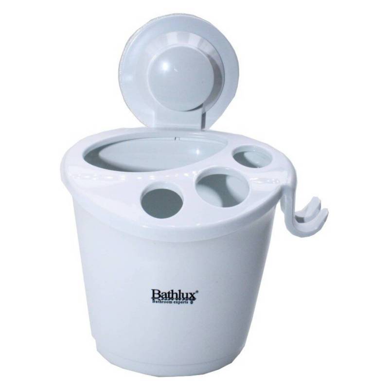 BATHLUX - Vaso ventosa organizador de cepillos baño/ducha