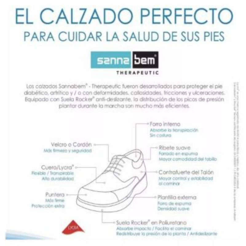 SANNABEM Zapato P Diabetico Deportivo Negro Talla 40 Blunding