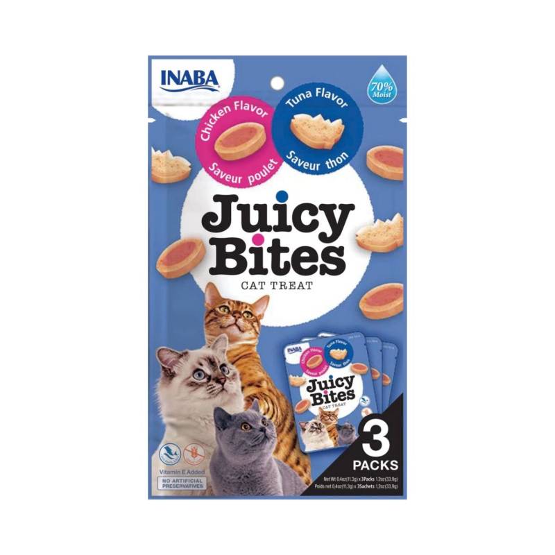 INABA - Snack para Gatos INABA Juicy Bites Atún y Pollo - 3 Unidades