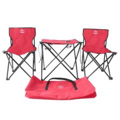 MIGLU - Mesa con 2 sillas plegables rojo