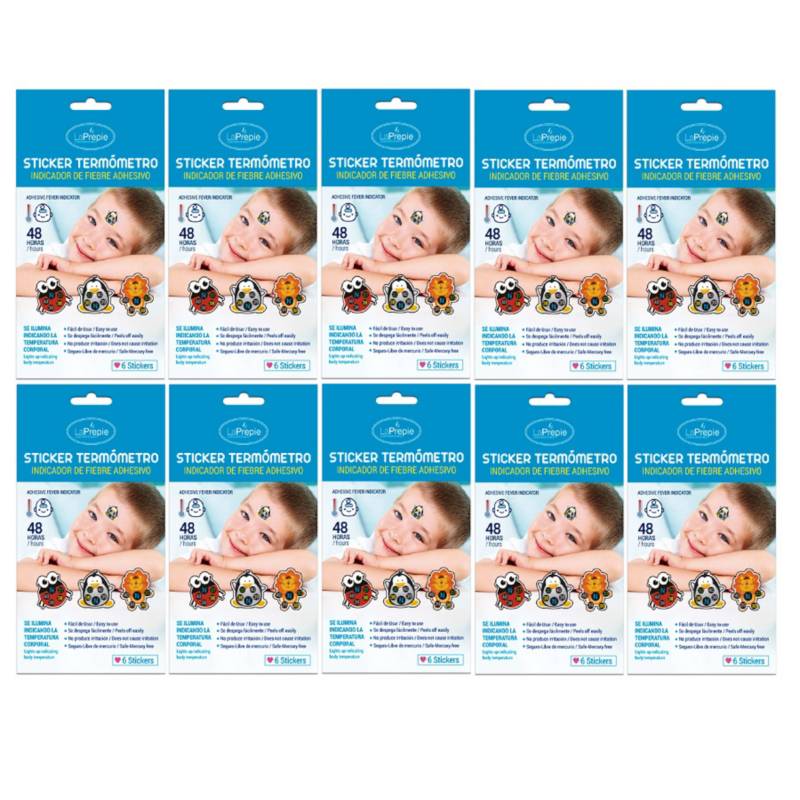LA PREPIE - Sticker Termómetro infantil - Pack 10 unidades 60 stickers