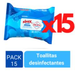 SIFEX - Pack de 15 Toallitas Desinfectantes de Bolsillo