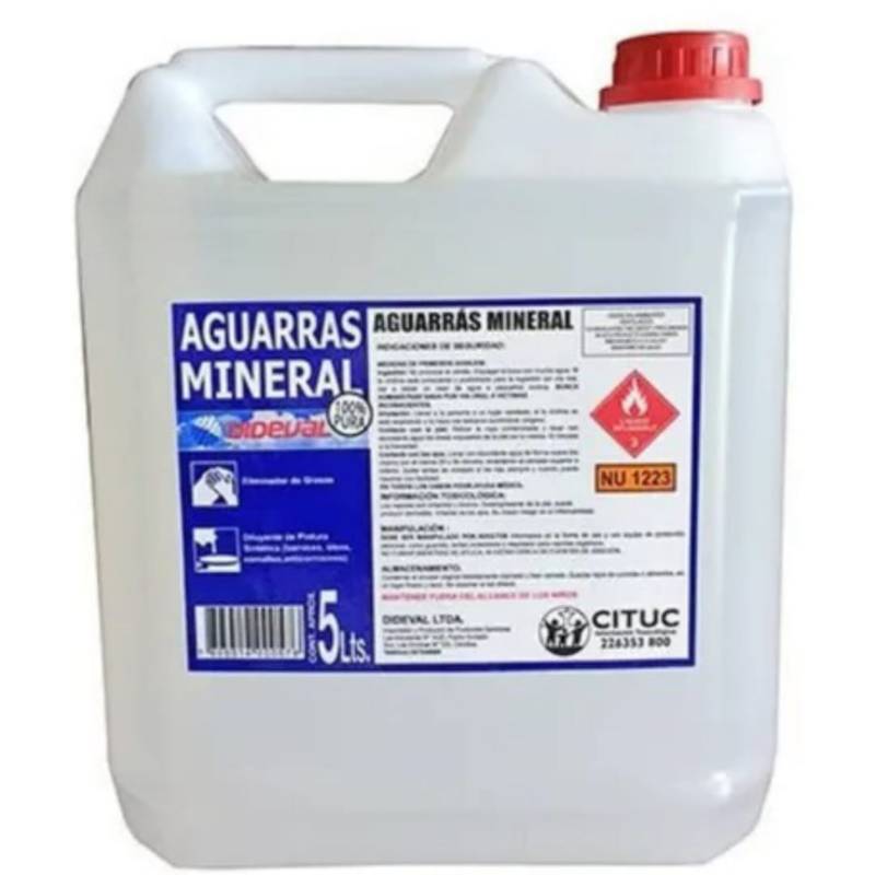 GENERICO - Aguarras Mineral 5 Litros Disolvente Transparente Dideval