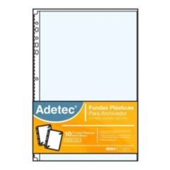 ADETEC - Funda Plástica Para Archivador Oficio Blanco 10 Und - 9050