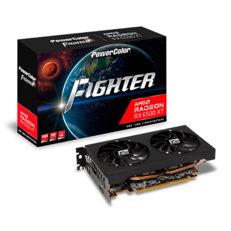POWERCOLOR - Tarjeta de Video Powercolor Fighter AMD Radeon RX 6500XT 4GB