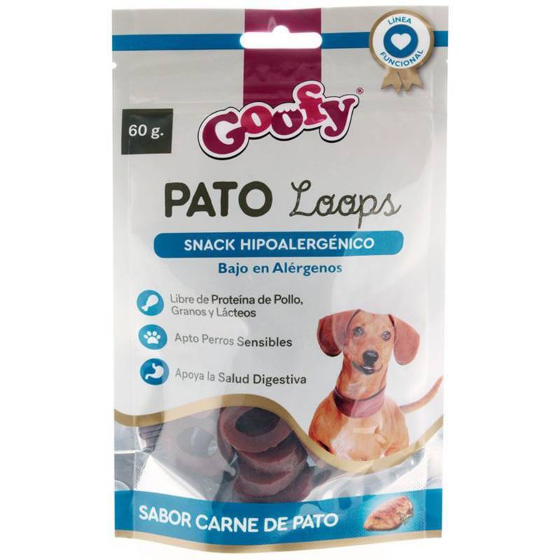 ANASAC - Goofy Snack Pato Loops Hipoalergénico Perro, 60gr