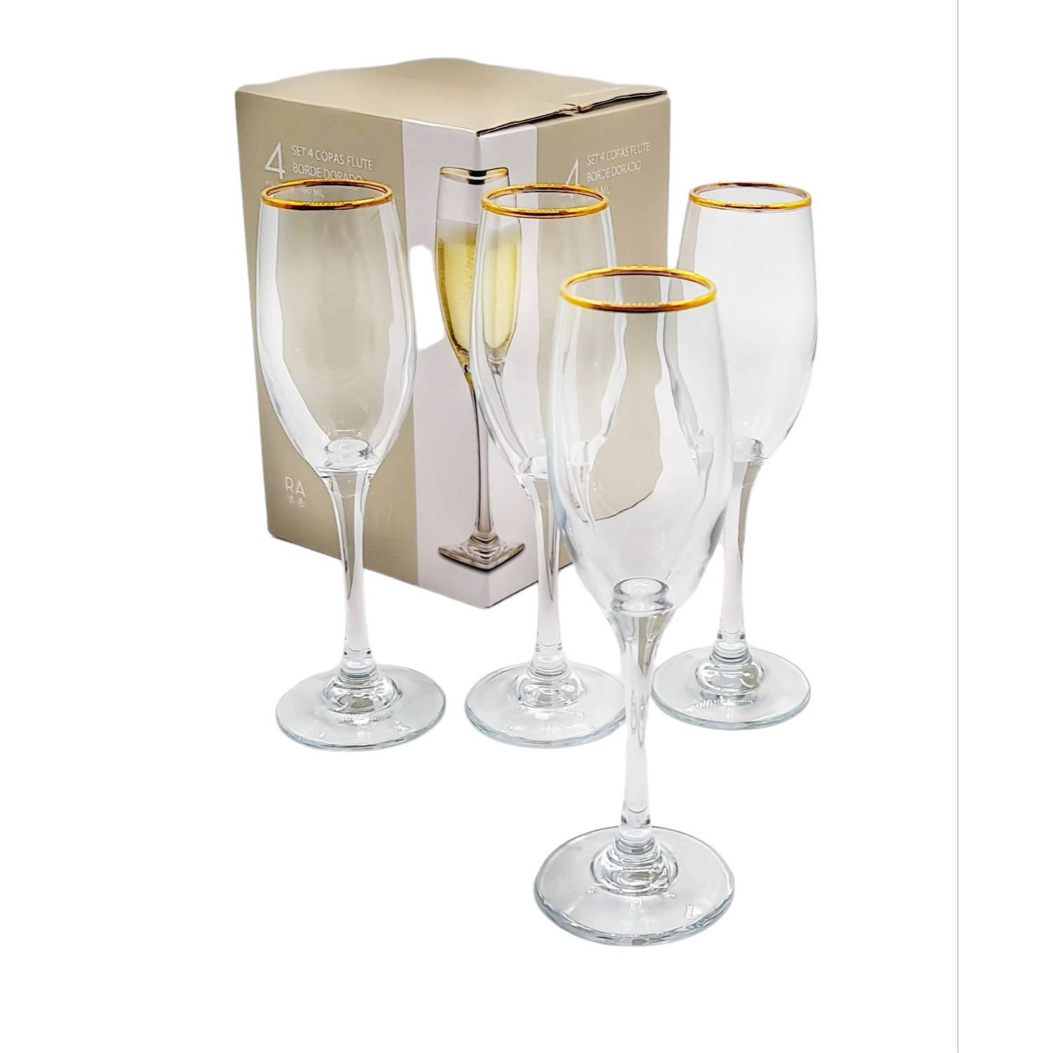 Juego De Copas Para Champagne Cristal Facetado