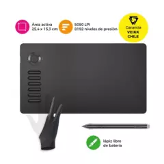 VEIKK - Tableta Gráfica Veikk A15 Pro Dial Grey con Guante