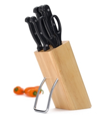 SET 5 CUCHILLOS + TIJERA BASE MADERA KITCHEN CRAFT