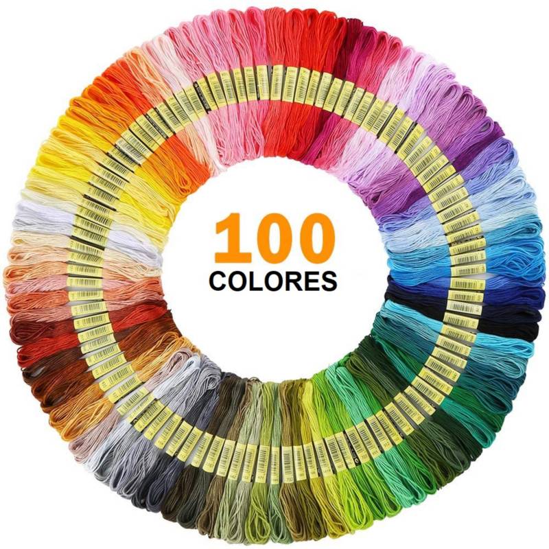 GENERICO Set de 100 Hilos Para Bordar - 100 Colores