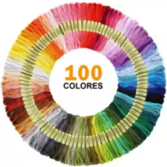GENERICO - Set de 100 Hilos Para Bordar - 100 Colores