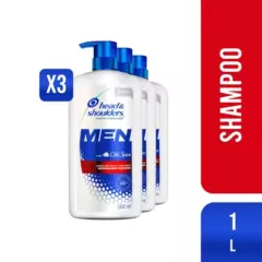 HEAD AND SHOULDERS - Pack 3 Shampoo Head & Shoulders Men con Old Spice 1L