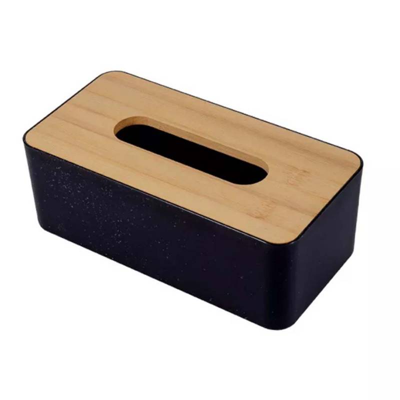 Caja para pañuelos con tapa de bambú - colores surtidos 