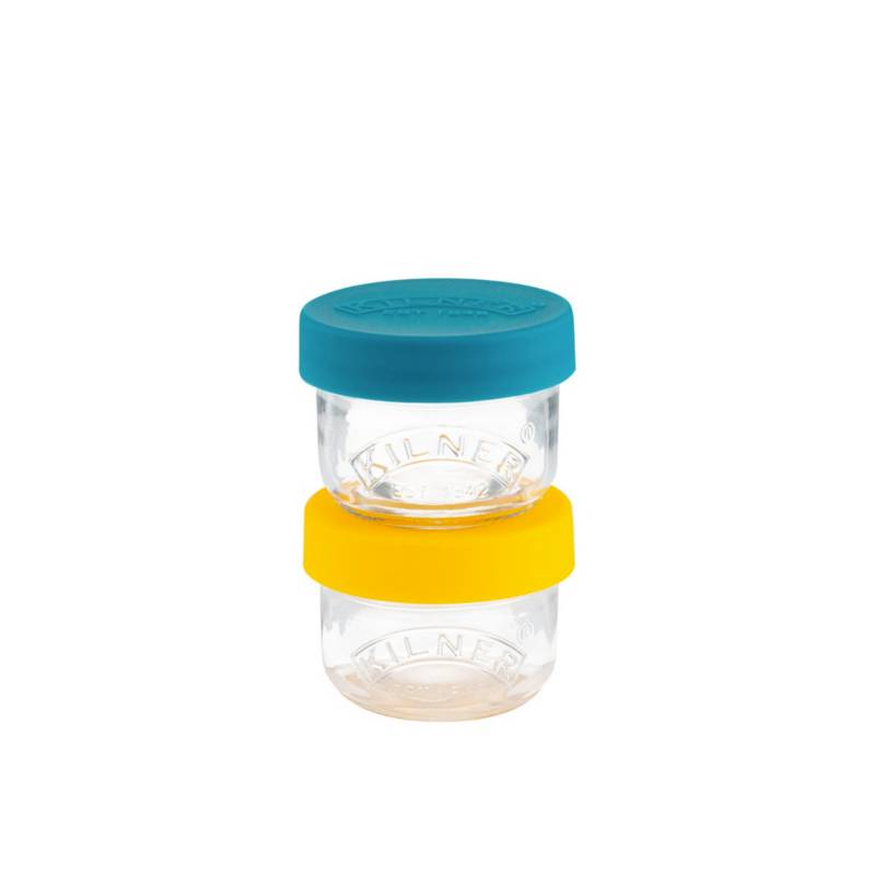 → Tarros de cristal tapa de silicona Snacks 125 ml (2) [Kilner]