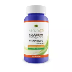KARUNLIFE - Colágeno Hidrolizado + Vitamina C 90 Cápsulas 550 Mg