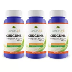 KARUNLIFE - Curcuma Premium Pack - 3 Frascos (270 Capsuslas)