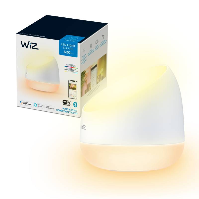 WIZZ - Lampara Portatil Smart WiZ Squire Wi-Fi, Bluetooth, RGB