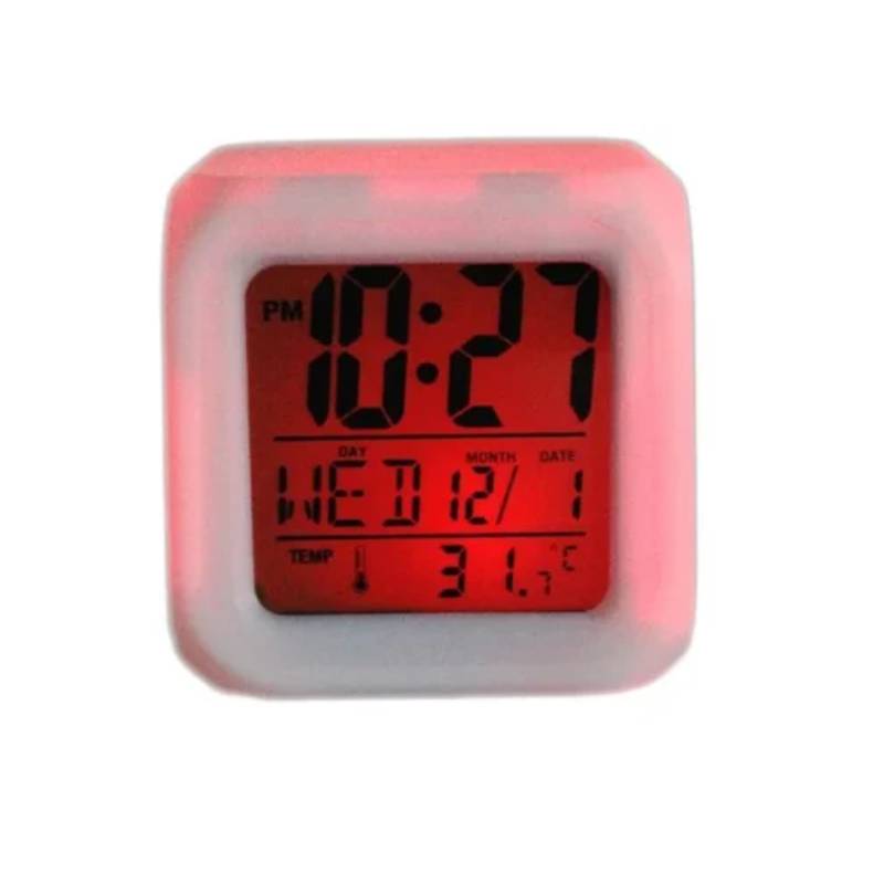 GENERICO Reloj despertador digital de madera luz led roja