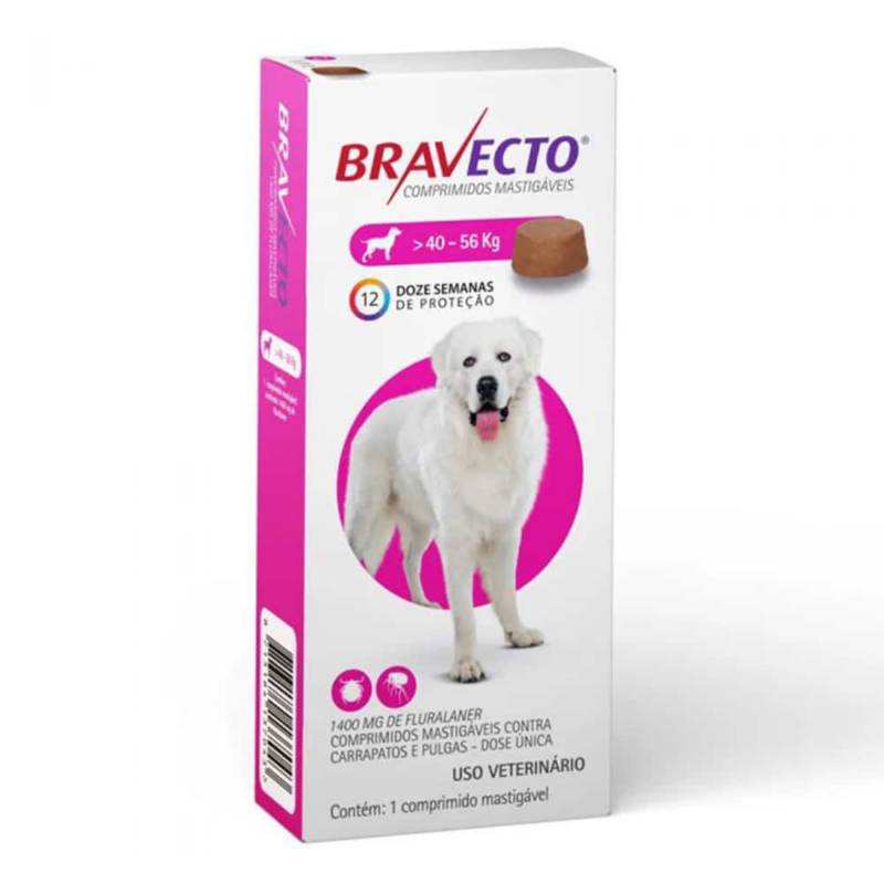 BRAVECTO - Bravecto Antiparasitario Perro 40 a 56Kg, 3 Meses Proteccion