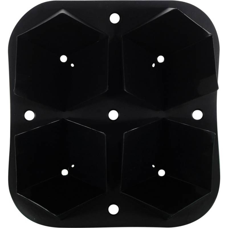 CUKIN - Cubetera Para 4 Cubos Perfectos De Hielo De 5cm Tapa - Negro