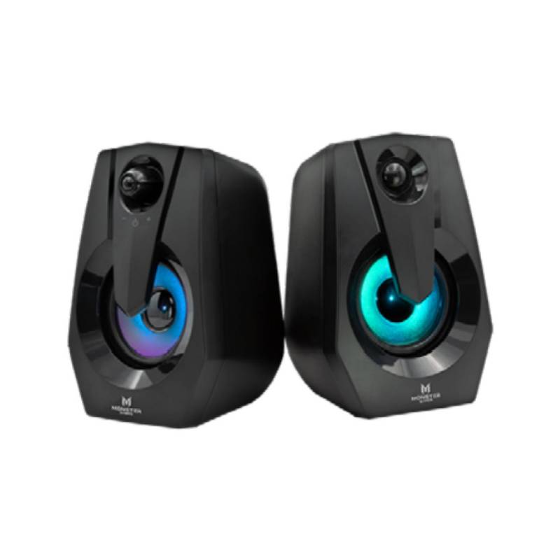 MONSTER GAMES Parlantes USB Jack 3.5 PC RGB Negro Space 2.0 Monster Games