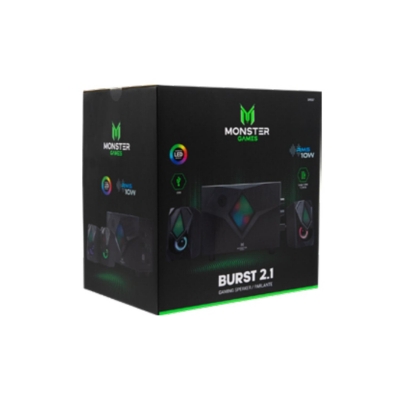 MONSTER GAMES Parlantes USB Jack 3.5 PC RGB Negro Space 2.0 Monster Games