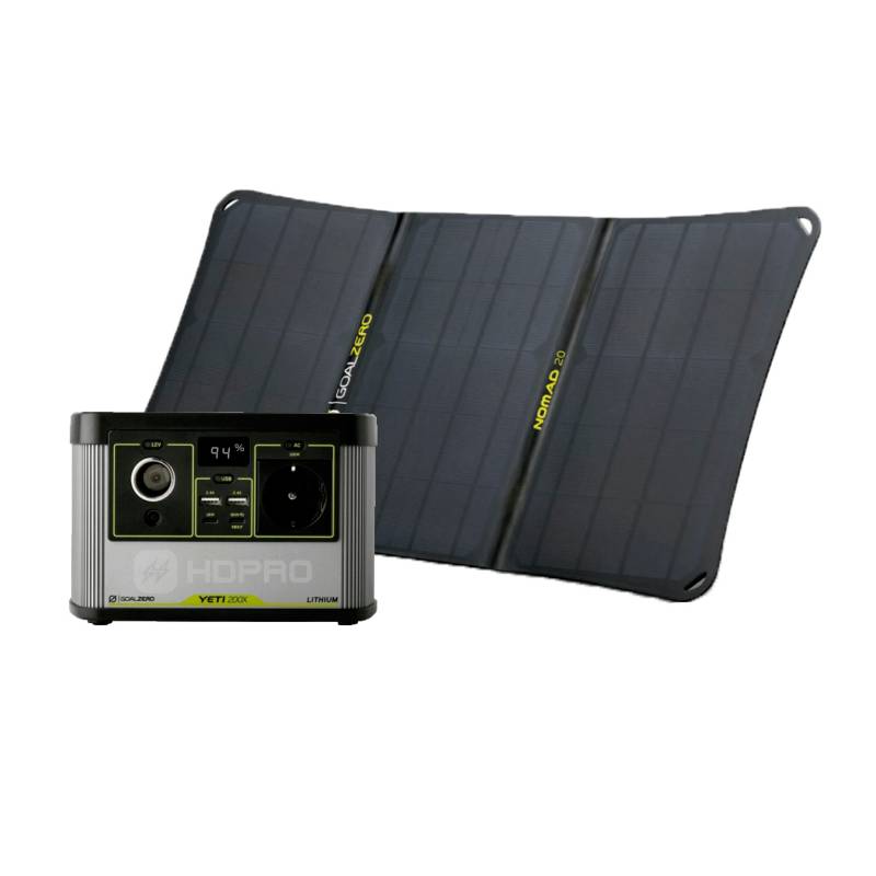 GOAL ZERO - Kit Generador Eléctrico Yeti 200X y Panel Solar Nomad 20