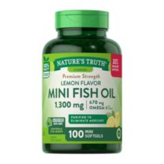 NATURE'S TRUTH - Omega 3 Mini Fish Oil 1300 mg con esencia de limón - 100 Cápsulas Blandas