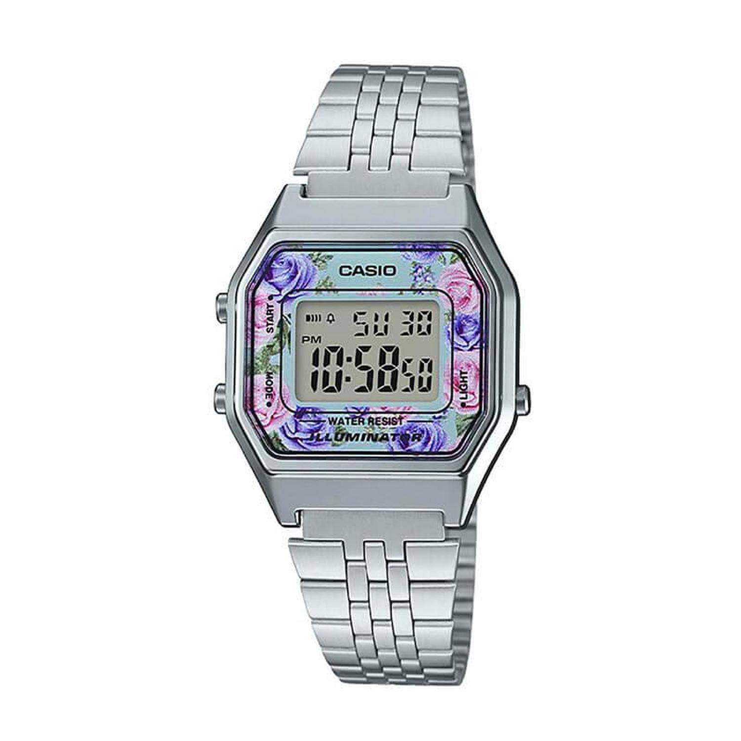 Reloj De Pulsera Casio La-680wea Digital Para Mujer Color Plateado