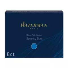 WATERMAN - Cartucho De Tinta Para Pluma Estandar Waterman Azul x8