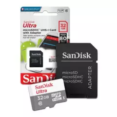 SANDISK - Tarjeta Memoria Micro SD 32 Gb 80mb/s Ultra Clase 10