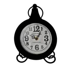 SOHOGAR - Reloj de mesa diseño vintage 22x15 cm negro