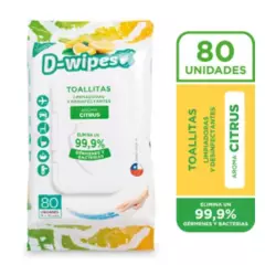 TEZA - Toallitas Desinfectantes D-wipes Citrus 80 unid