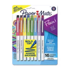PAPER MATE - Marcadores Paper Mate Flair Punta Gruesa 16 Colores