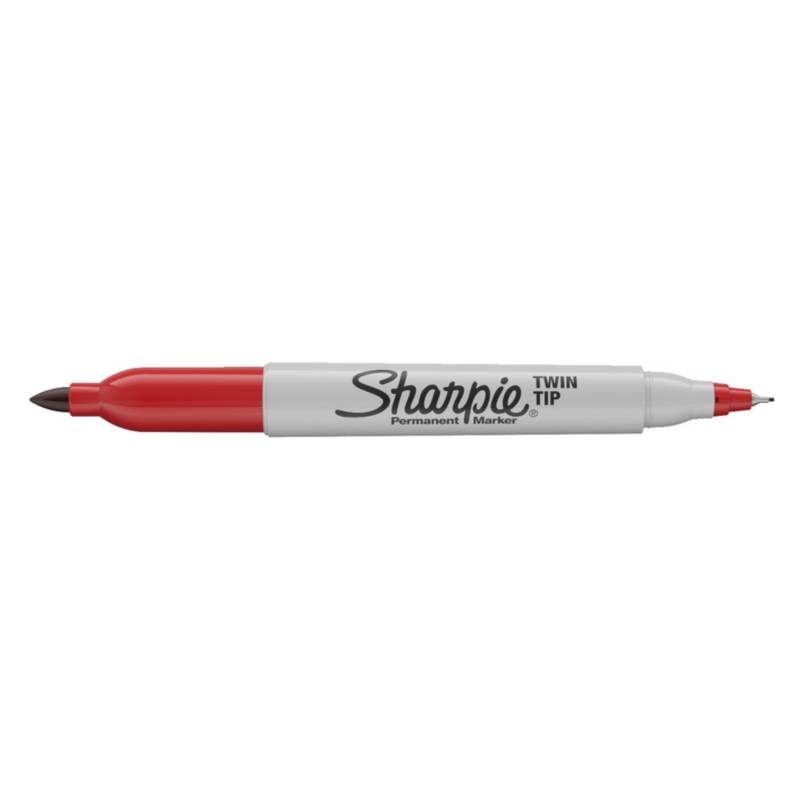 Sharpie 32002 Twin-Tip Red Fine and Ultra-Fine Point Permanent Marker -  12/Pack