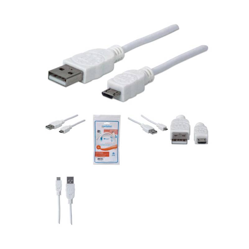 Manhattan Cable Para Dispositivos Usb Micro B 18 M Blanco Manhattan 324069