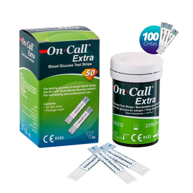 100 Tiras Reactivas para Glucometro On Call Extra | Linio Chile