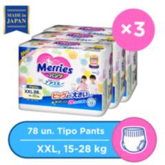 MERRIES - Pack x 3 pañales merries pants xxl 78 pcs