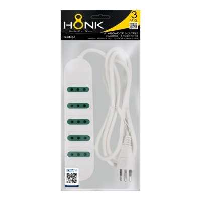 Alargador Electrico Honk 3 Mts 5Pos